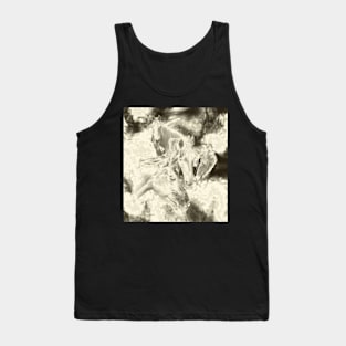 Horses and surreal mist in silver and white Tank Top